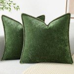 Chenille Throw Pillow Covers 18x18 Set of 2