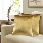 Gold Velvet Throw Pillow Covers - 2 Pack, 18x18