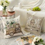 Farmhouse Eucalyptus Throw Pillow Covers - Set of 4