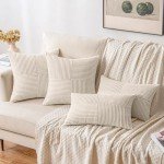 Beige Corduroy Pillow Covers - Set of 2