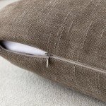 Taupe Soft Textured Throw Pillow Covers - 18x18 Inch