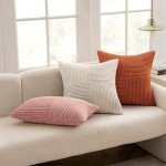 Beige Corduroy Pillow Covers - Set of 2