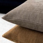 Taupe Soft Textured Throw Pillow Covers - 18x18 Inch