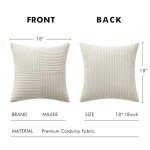 Beige Corduroy Pillow Covers - Set of 2