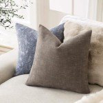 Taupe Soft Textured Throw Pillow Covers - 18x18 Inch