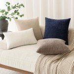 Taupe Soft Textured Throw Pillow Covers - 18x18 Inch