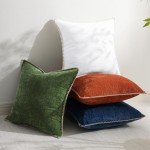 Chenille Throw Pillow Covers 18x18 Set of 2