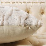 Beige Faux Wool Throw Pillow Covers – Set of 2
