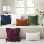 Chenille Throw Pillow Covers 18x18 Set of 2