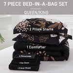 Botanical Floral Queen Bed in a Bag Set