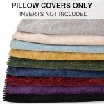 Chenille Throw Pillow Covers 18x18 Set of 2