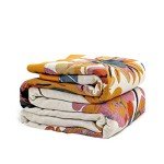 Boho Floral Cotton Throw Blanket for All Seasons