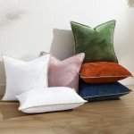 Chenille Throw Pillow Covers 18x18 Set of 2