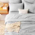 CozyLux 7-Piece Queen Bed Set - Light Grey
