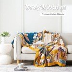 Boho Floral Cotton Throw Blanket for All Seasons