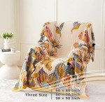 Boho Floral Cotton Throw Blanket for All Seasons
