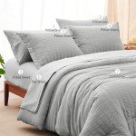 CozyLux 7-Piece Queen Bed Set - Light Grey