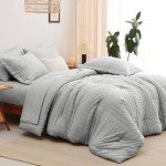 CozyLux 7-Piece Queen Bed Set - Light Grey
