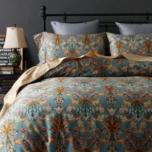Queen Size Boho Farmhouse Comforter Set, 3 Pieces