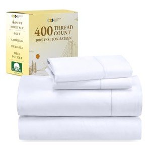 California Design Den Cotton Queen Bed Set - White