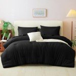 CozyLux 7-Piece Queen Comforter Set in Black