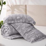 Grey Floral Queen Comforter Set - 3 Pieces