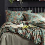 Queen Size Boho Farmhouse Comforter Set, 3 Pieces
