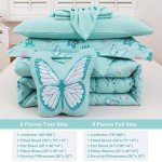 Butterfly Mint Green Kids Twin Bed Set
