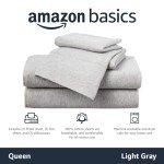 Light Gray Cotton Jersey Bed Sheet Set - Queen
