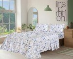 RUVANTI Queen 100% Cotton Floral Bed Sheet Set