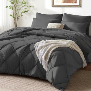 Dark Grey 7-Piece Comforter Set for Queen