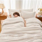 7-Piece Queen Comforter Set in Beige