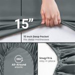 Utopia Bedding Queen Deep Pocket Fitted Sheet - Grey