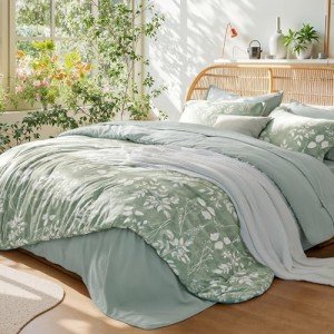 Bedsure Queen Floral Comforter Set - 7 Pieces