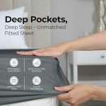 Utopia Bedding Queen Deep Pocket Fitted Sheet - Grey