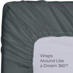 Utopia Bedding Queen Deep Pocket Fitted Sheet - Grey