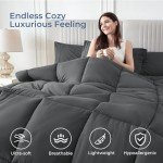 Sasttie 7-Piece Queen Comforter Set in Grey