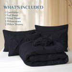 JOLLYVOGUE 7-Piece Queen Comforter Bed Set - Black