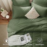 Olive Green Queen Comforter Set - 7 Pieces