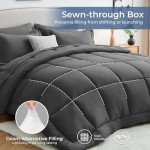 Sasttie 7-Piece Queen Comforter Set in Grey