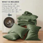 Olive Green Queen Comforter Set - 7 Pieces