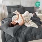 Sasttie 7-Piece Queen Comforter Set in Grey