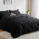 CozyLux 7-Piece Queen Comforter Set - Black