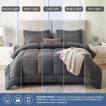 Sasttie 7-Piece Queen Comforter Set in Grey