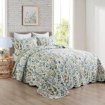 Travan Queen Floral Quilt Set with Shams