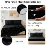 CozyLux 7-Piece Queen Comforter Set - Black