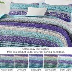 Boho King Size Quilt Set in Blue Purple