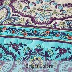 Boho King Size Quilt Set in Blue Purple
