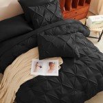 CozyLux 7-Piece Queen Comforter Set - Black