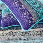 Boho King Size Quilt Set in Blue Purple